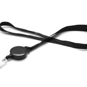Zipcord satén 10mm con carrete retráctil - Negro