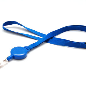 Zipcord satén 10mm con carrete retráctil - Azul Royal