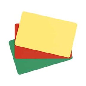Tarjetas PVC Amarillas 100 ud.